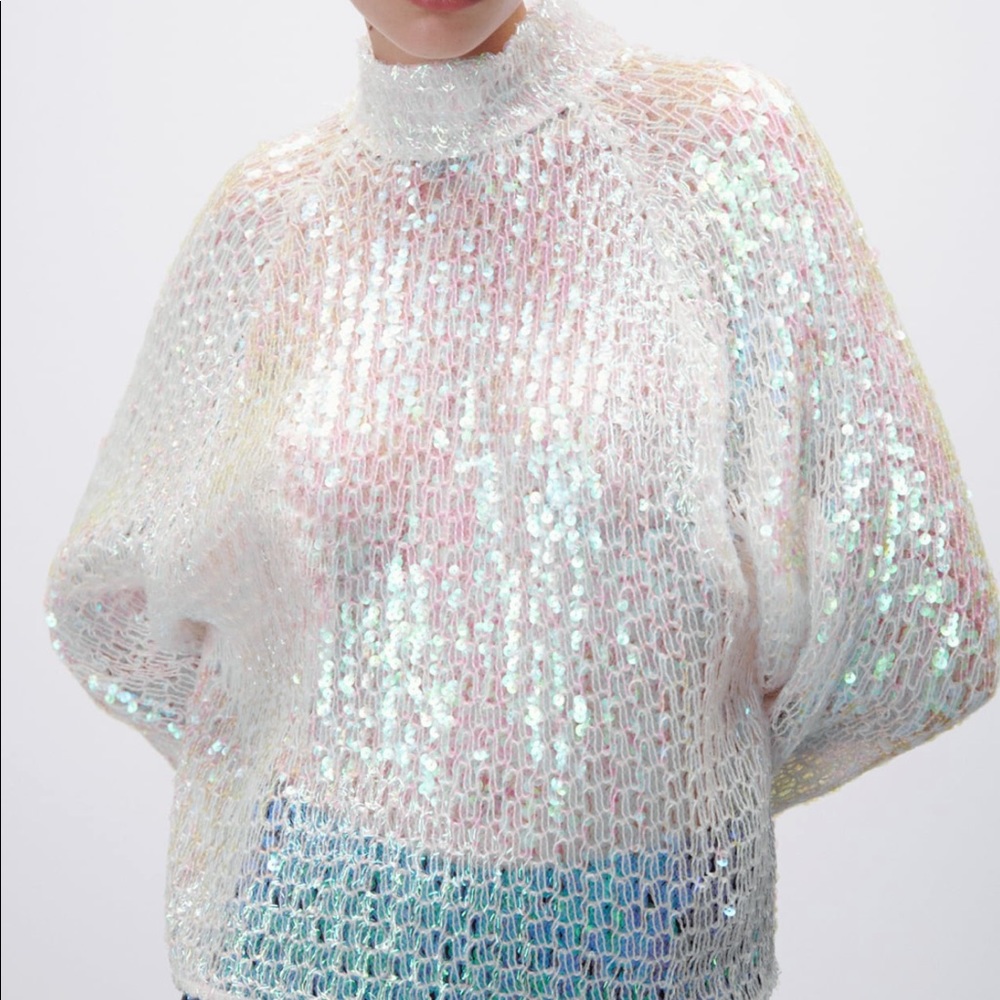 COPY - Sparkly knit long sleeve sweater